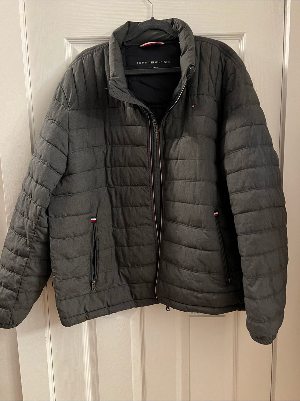 Tommy Hilfiger Men's Packable Quilted Puffer Jacket - Dark Gray